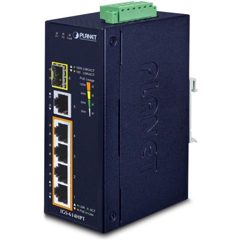IGS-614HPT switch di rete Non gestito Gigabit Ethernet (10/100/1000) Supporto Power over Ethernet (PoE) Blu - Foto 1