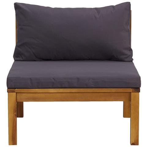 Set Divani Giardino 3 Pz Con Cuscini Grigio Scuro Legno Acacia - Foto 9