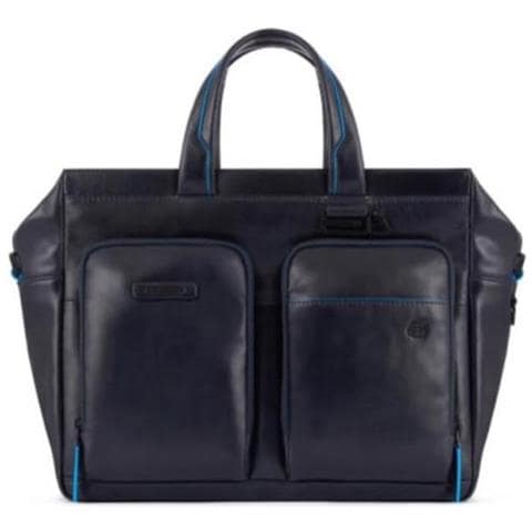Cartellina sottile 14 due manici in pelle B2V colore blu cod. CA5769B2V / BLU - Foto 1