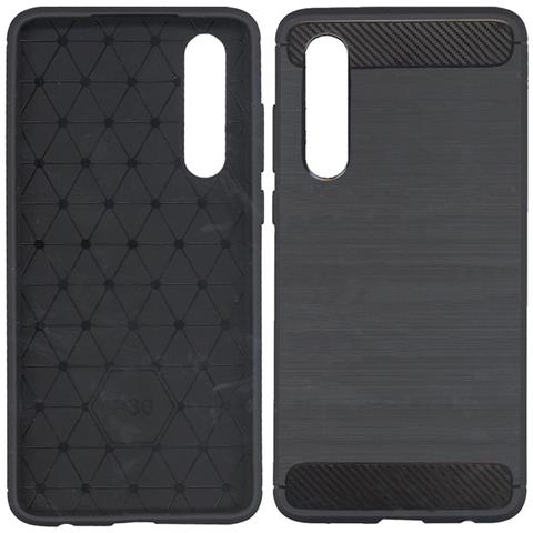 Custodia B-case Tpu Silicone Cover Case Per Huawei P30 Carbon Metal Black - Foto 1