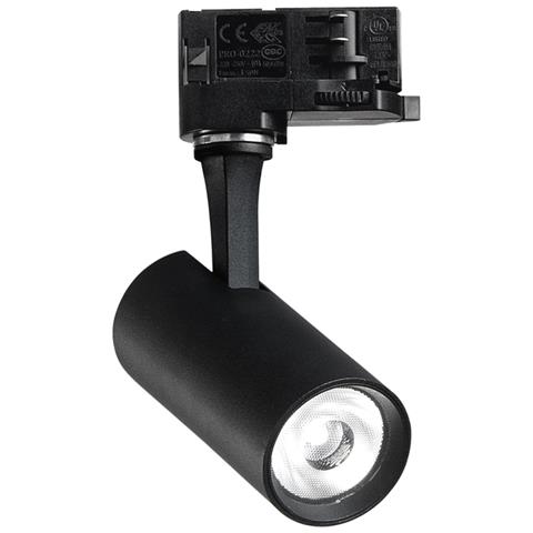 Illuminazione A Binario Contemporaneo Fox Alluminio Nero Led 8w 4000k Ip20 - Foto 1