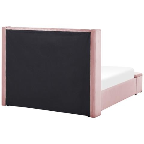 Letto Con Rete A Doghe Velluto Rosa 140 X 200 Cm Noyers - Foto 7