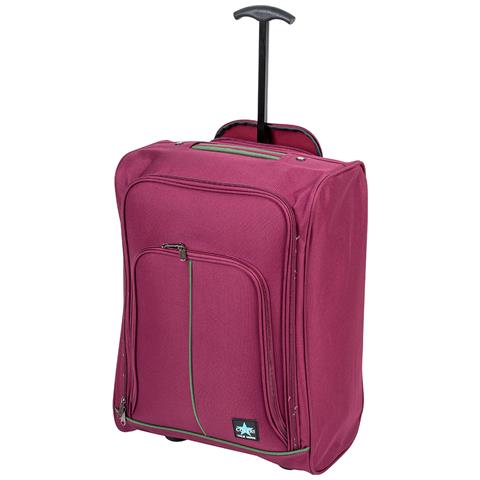 Set Valigie Morbide Trolley Cabina Morbido Bagaglio A Mano Rosso