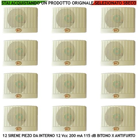Sirena Antifurto Da Parete Interna 12 Pezzi Diffusore Piezo Acustica 115 Db Morsetti Polarizzati Alimentazione 12 Vcc - Foto 1
