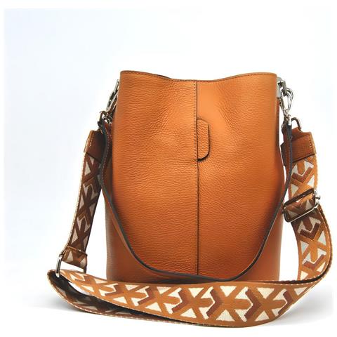 Borsa A Tracolla Venezia - Marrone - Pelle Di Vitello Dollaro - 24x16,5x27,5 Cm - Foto 1