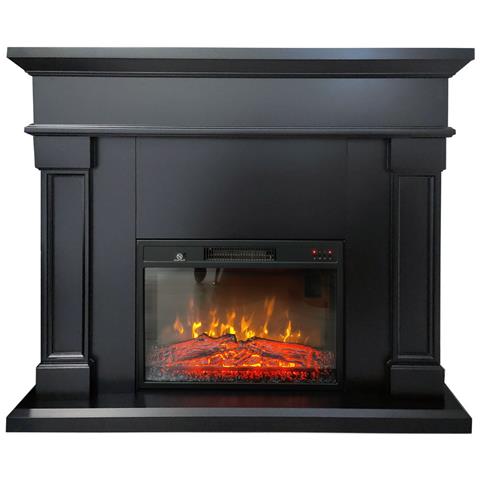 Camini Elettrici Marisa Nero Opaco, Con Effetto Sonoro, L120xh102cm - Foto 5