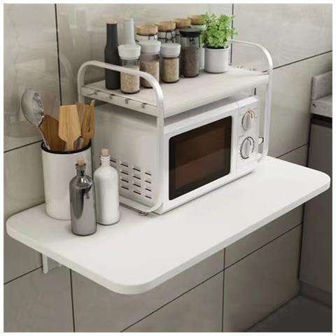 Tavolo Pieghevole A Muro Tavolino Scrivania Da Parete Bianco Salvaspazio 80x60cm - Foto 1