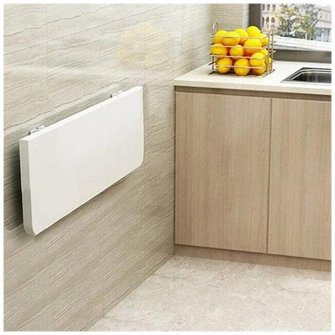 Tavolo Pieghevole A Muro Tavolino Scrivania Da Parete Bianco Salvaspazio 80x60cm - Foto 2