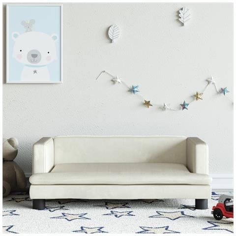 Divano Per Bambini Crema 80x45x30 Cm In Velluto - Foto 1