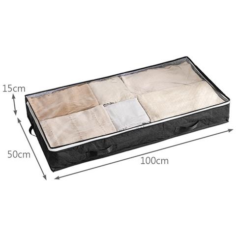 Organizzatore Portaoggetti Sotto Il Letto Con Maniglie E Finestra Trasparente Black - Foto 1