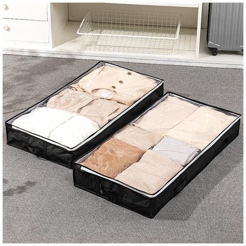 Organizzatore Portaoggetti Sotto Il Letto Con Maniglie E Finestra Trasparente Black - Foto 6