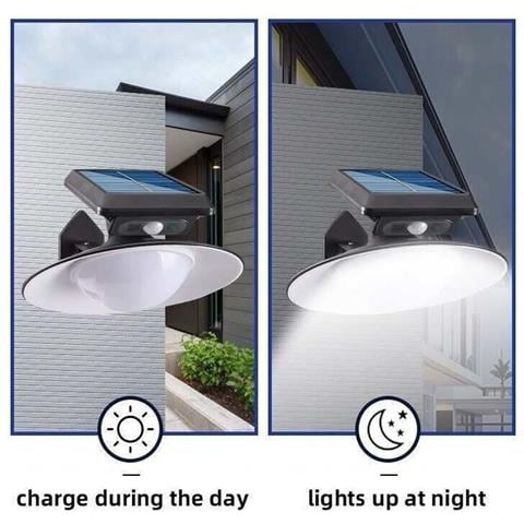 Lampadario Faro Solare 20cm Con Sensore Di Movimento Per Esterno Telecomando - Foto 2
