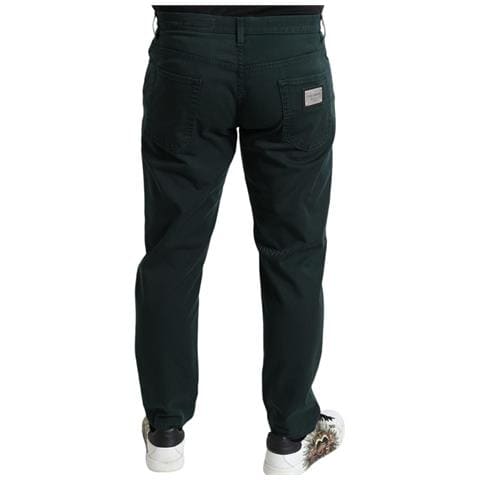 Jeans Skinny Da Uomo In Denim Elasticizzato In Cotone Verde - It50 - L - Foto 2