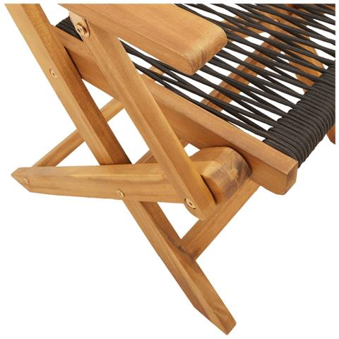 Sedie da Giardino Pieghevoli 8pz Nere Legno Massello di Acacia - Foto 10