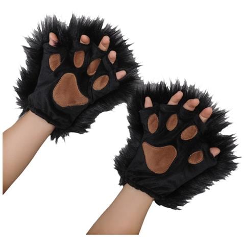 Guanti Senza Dita Con Zampa Di Gatto Carini Black - Foto 1