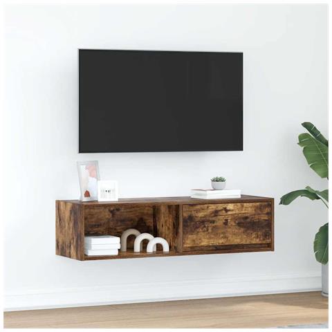 Mobile TV Rovere Fumo 100x31x25,5 cm in Legno Multistrato - Foto 1