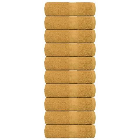 Asciugamani Ospiti 10 Pz Oro 30x50 Cm 360 G/m 100% Cotone - Foto 1