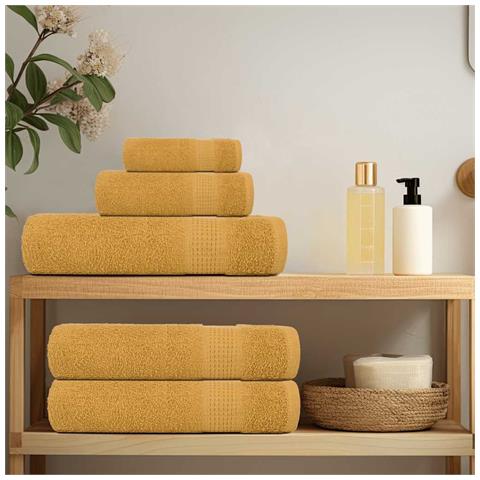 Asciugamani Ospiti 10 Pz Oro 30x50 Cm 360 G/m 100% Cotone - Foto 3