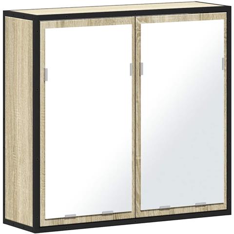 Mobile Bagno Con Specchio Rovere Sonoma 65x20x60 Cm Multistrato - Foto 2