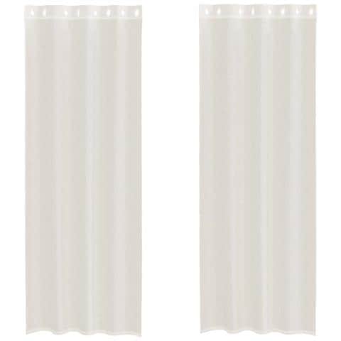 Tende In Voile Con Occhielli 2 Pz Crema 140x260 Cm - Foto 2