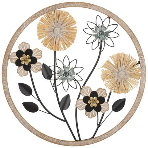 Decorazione In Metallo 3d Fiori 54 - Marrone - Metallo - 50x3x50 Cm - Foto 1