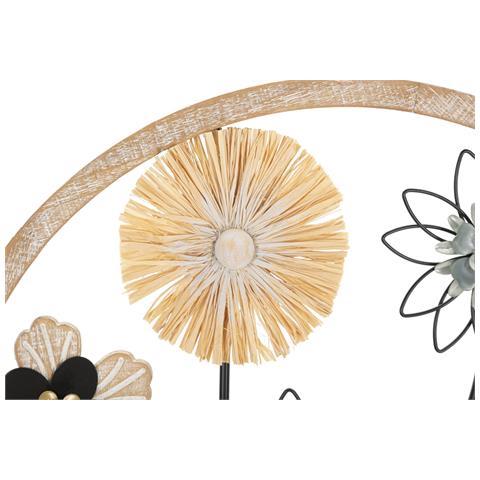 Decorazione In Metallo 3d Fiori 54 - Marrone - Metallo - 50x3x50 Cm - Foto 2