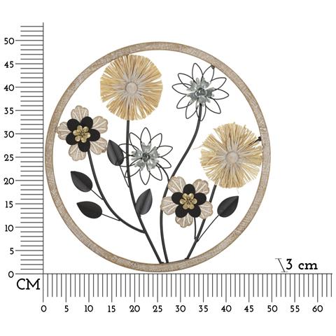 Decorazione In Metallo 3d Fiori 54 - Marrone - Metallo - 50x3x50 Cm - Foto 6