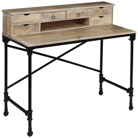 Lusso Casadino -  Scrivania In Legno Massello Di Mango E Acciaio 110x50x96 Cm - Foto 8