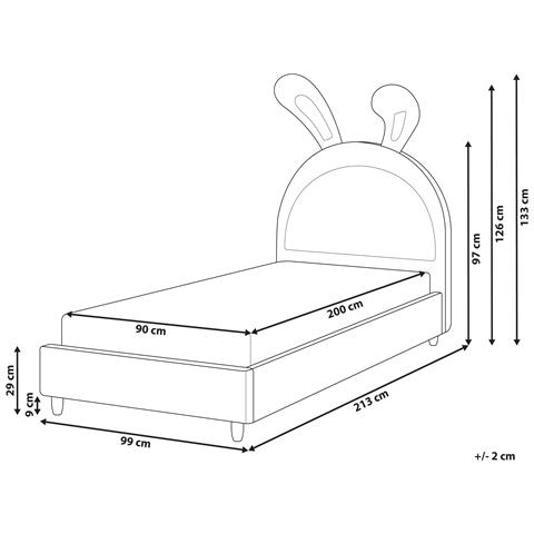 Letto Per Bambini Coniglio Velluto Lallias 90 X 200 Cm Rosa - Foto 8