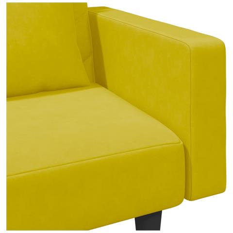 Set di Divani 2 pz con Cuscini Giallo in Velluto - Foto 9