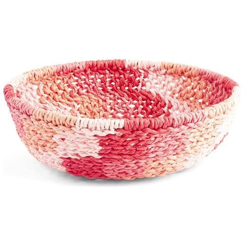 Cestino Tulum in fibra carta rosa 21x8h cm - Foto 1