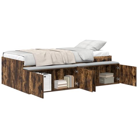 Letto Contenitore Rovere Affumicato 80x200 cm - Foto 1