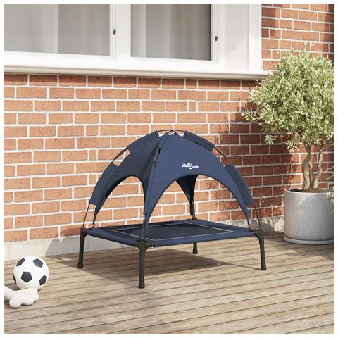 Letto rialzato per cani con tetto removibile blu navy in acciaio - Foto 2