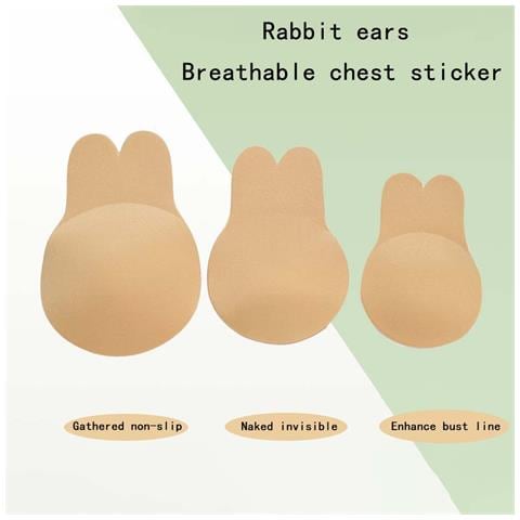 Copri Capezzoli A Forma Di Orecchie Di Coniglio In Silicone: Invisibili, Traspiranti E Sollevanti Beige Xxl - Foto 2