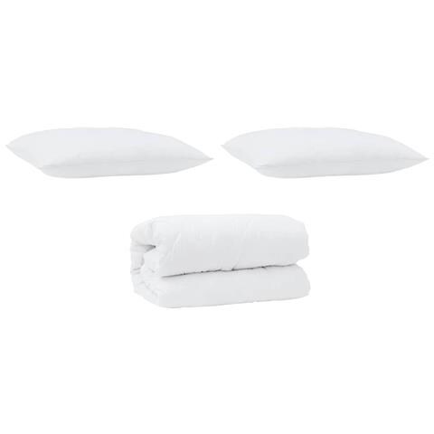 Set di piumini con cuscino 3 pcs Bianco 240 x 200 cm Microfibra - Foto 1