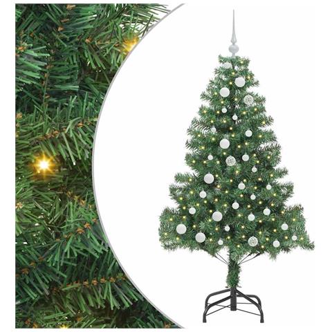 Albero di Natale con 150 LED con supporto Verde 150 cm PVC - Foto 1