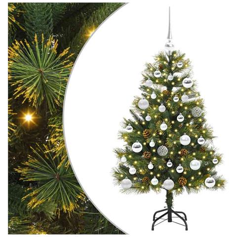 Albero di Natale artificiale pieghevole con coni Verde 120 cm - Foto 1
