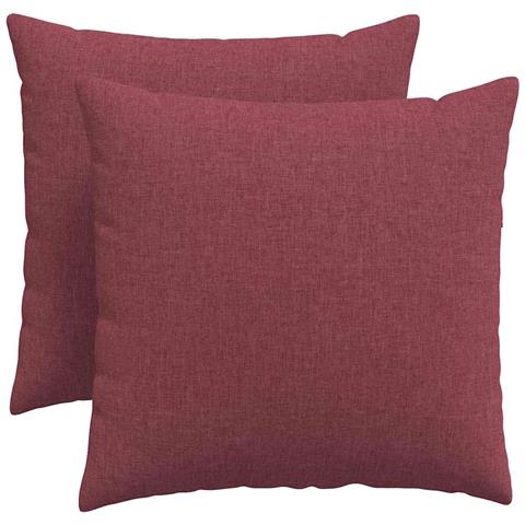 Cuscini da Divano 2 pcs Rosso Vino 50 x 50 cm Tessuto - Foto 1