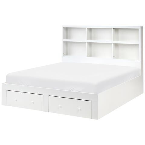Letto Con Cassetti Contenitori Tarare 160 X 200 Cm Bianco - Foto 2
