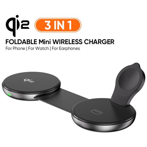 Super Mini Caricatore Wireless 3-in-1 Rotondo Qi2.0 - Ricarica Rapida Per Telefono, Orologio E Auricolari - Foto 2