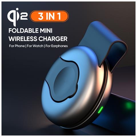 Super Mini Caricatore Wireless 3-in-1 Rotondo Qi2.0 - Ricarica Rapida Per Telefono, Orologio E Auricolari - Foto 7