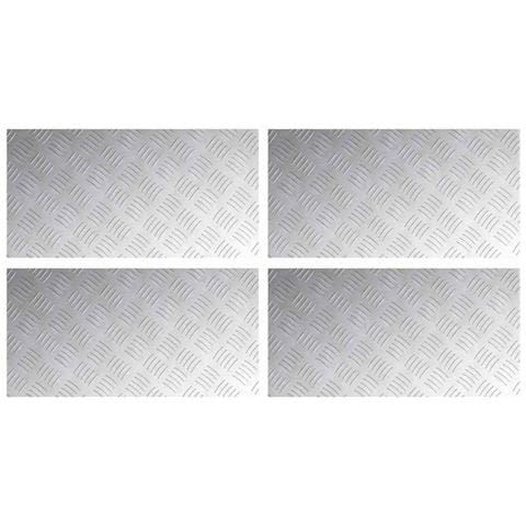 Dischi Quadrati 4 pcs Argento 60 x 30 cm Alluminio - Foto 1