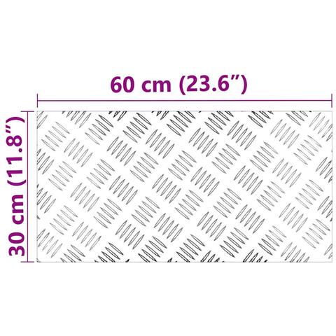 Dischi Quadrati 4 pcs Argento 60 x 30 cm Alluminio - Foto 8