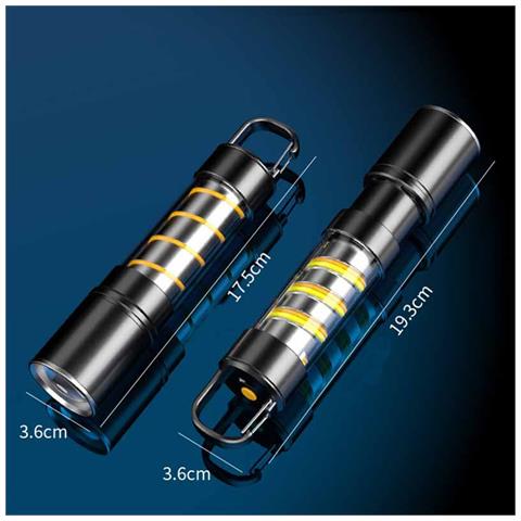 Torcia Led Ricaricabile Con Cavo Tipo-c E Batteria 18650 (1200mah) - Luce Portatile Zoomabile - Foto 7
