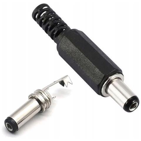 Connettore Femmina Dc 5,5/2,1 Mm - Montaggio A Saldatura Su Cavo | Compatibile Con Dispositivi Elettronici | Costruzione Solida E Compatta - Foto 1