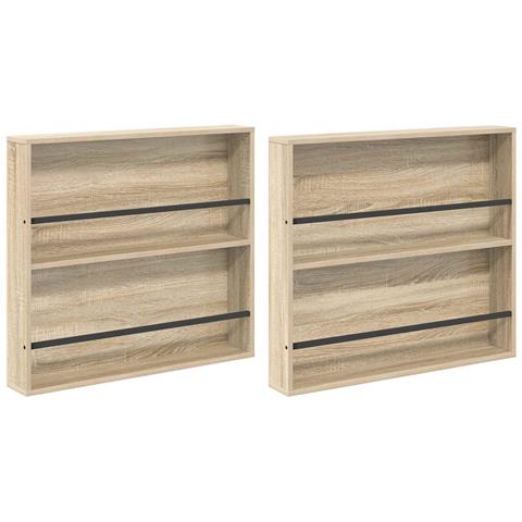 Scaffale per riviste 2 pcs Rovere Sonoma 80 x 12 x 70 cm - Foto 1