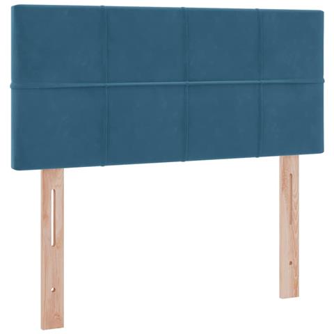 Letto con Contenitore Blu Scuro 100 x 200 cm Velluto - Foto 9