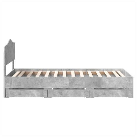 Struttura del letto con cassetto Grigio cemento 75 x 190 cm - Foto 9