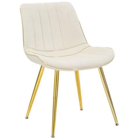 Sedia Paris Crema E Gold In Tessuto - Set 2 Pezzi - 51 X 59 X H 79 Cm - Foto 1