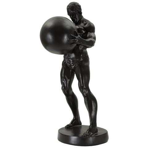 Scultura Atlante Mitologica In Resina Nera - Foto 2